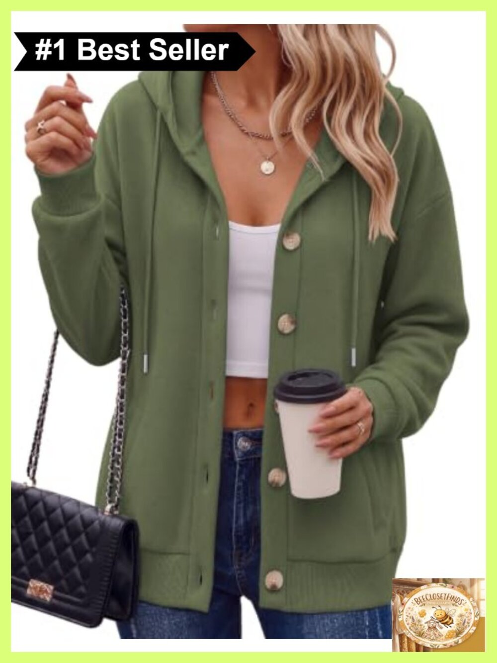 Zeagoo Women's Button Front Hoodie Oversized Fleece Sweatshirt with Pockets